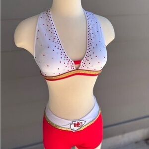 Red and White Cheerleader Outfit